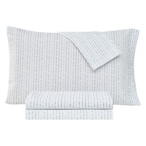 Sanders Coastal Printed Microfiber 4-Pc. Sheet Set, King - White and Blue Shivam